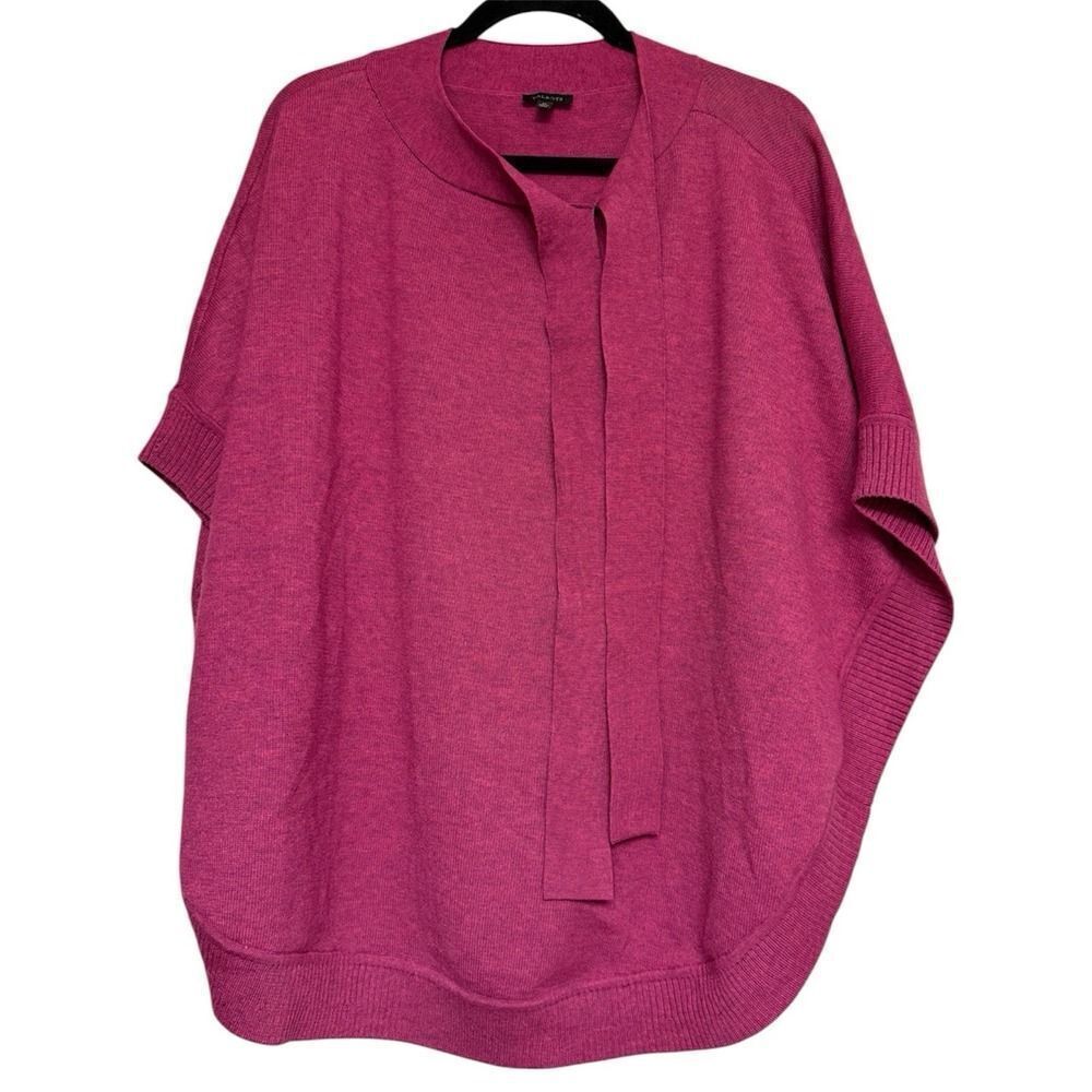 Talbots Bow Neck Poncho Cape Sweater. Womens. Pink. Sz M